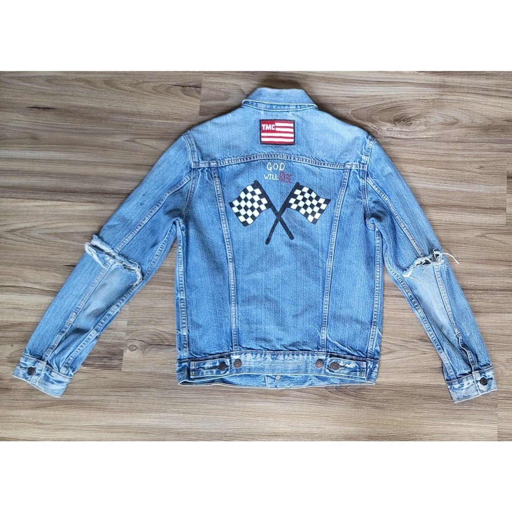 Levi's Custom Nipsey Hussle Tmc Distressed Denim … - image 5
